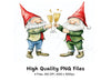Gnomes Toasting Clipart Bundle