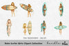 Boho Surfer Girls Clipart Bundle