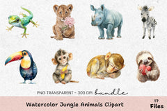 Jungle Animals Clipart Bundle - CraftNest - Digital Crafting and Art