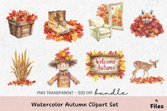 Autumn Clipart Bundle: Seasonal Design Collection - CraftNest - Digital Crafting and Art
