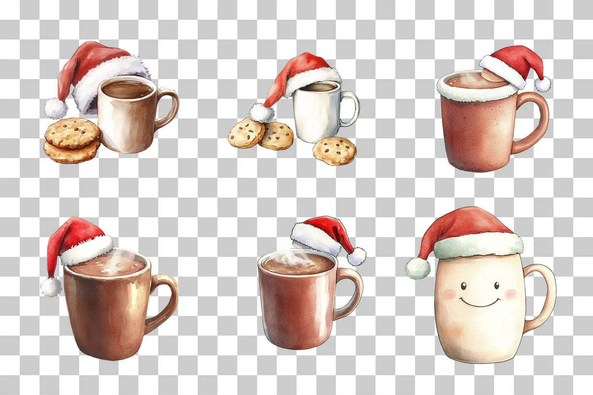 Christmas Hot Cocoa Mugs Set Bundle - CraftNest - Digital Crafting and Art