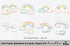 Soft Pastel Rainbow Clouds Clipart Bundle