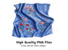 Embroidered Denim Fabric Clipart Bundle