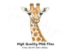 Cute Giraffe Face Clipart Bundle