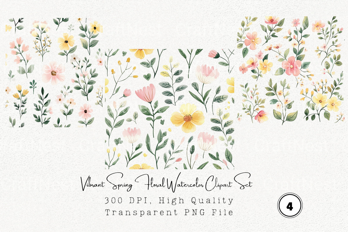 Vibrant Spring Floral Clipart Bundle