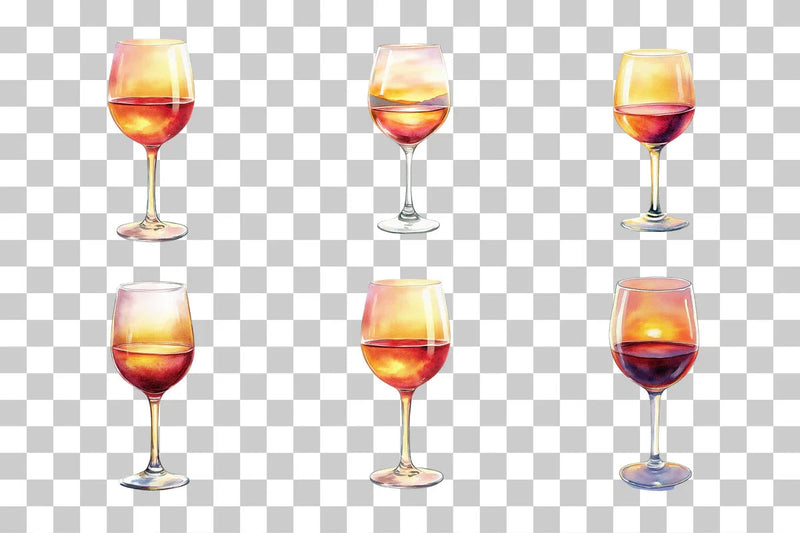Sunset Wine Glass Clipart Bundle - CraftNest - Digital Crafting and Art