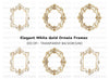 Elegant Gold White Ornate Frames Clipart Bundle