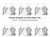 Seagulls on Wooden Pier Clipart Bundle