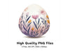 Pastel Botanical Easter Egg Designs Clipart Bundle