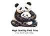 Cute Panda Mom and Baby Clipart Bundle