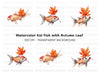 Autumn Koi Fish Clipart Bundle