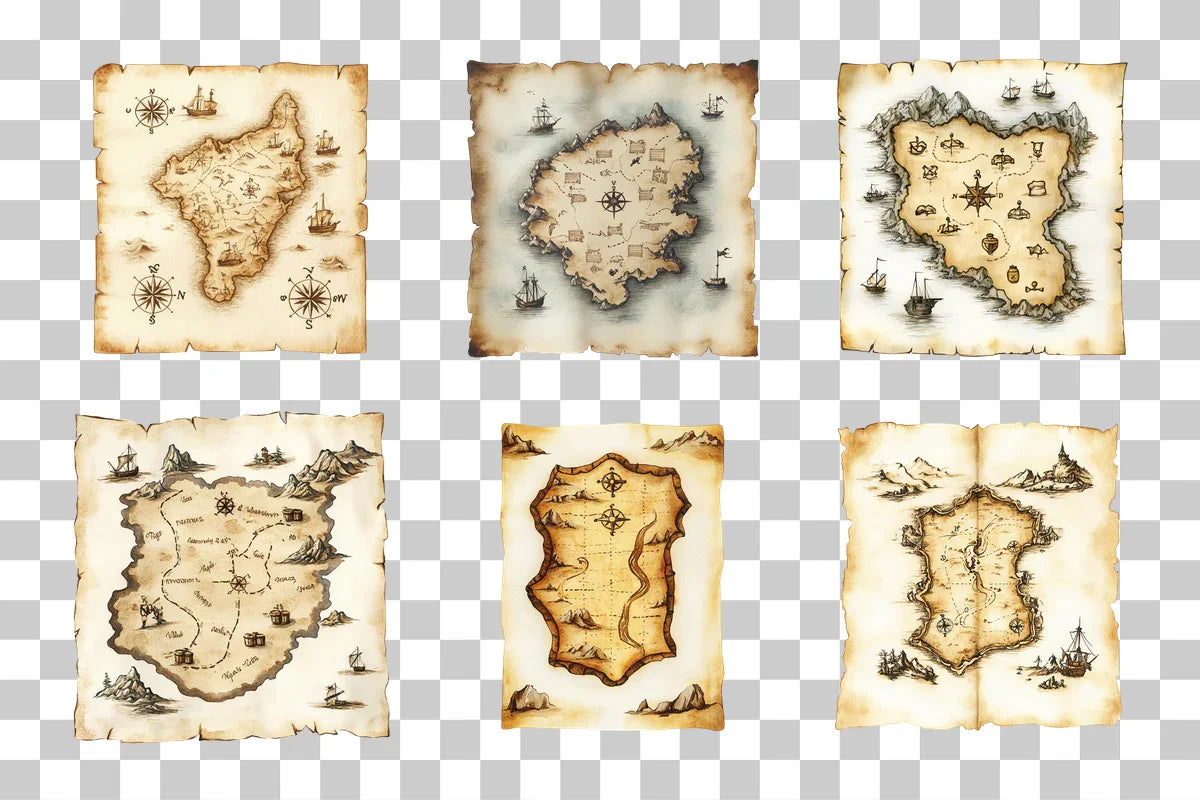 Pirate Treasure Map Clipart Bundle - CraftNest - Digital Crafting and Art