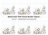 Soft Pink Floral Greenery Clipart Bundle