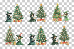 Holiday Witch Clipart Bundle - CraftNest - Digital Crafting and Art