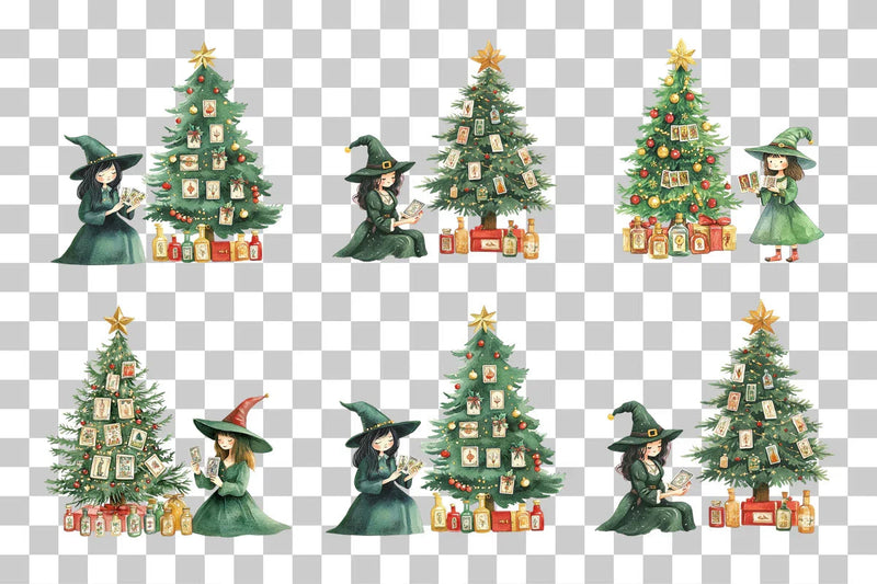 Holiday Witch Clipart Bundle - CraftNest - Digital Crafting and Art