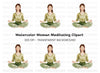 Woman Meditating Style Clipart Bundle