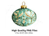 Teal Christmas Ornaments Clipart Bundle