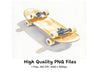 Classic Wooden Skateboard Clipart Bundle