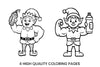 Strong Christmas Elf with Bottle Coloring Books