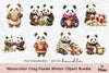 Cozy Panda Winter Clipart Bundle