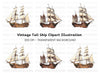 Vintage Sailing Ships Clipart Bundle