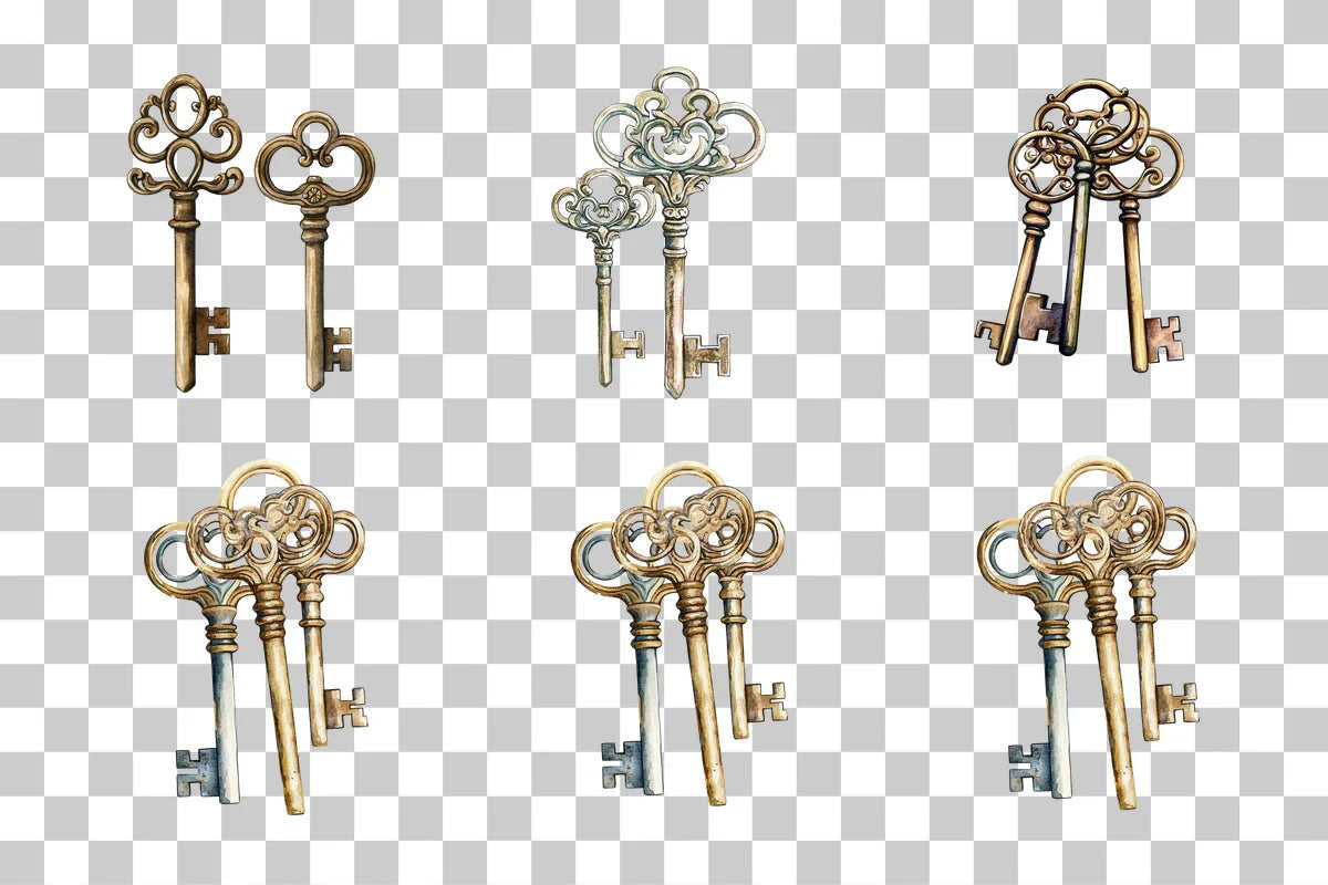 Vintage Ornate Keys Clipart Bundle - CraftNest - Digital Crafting and Art