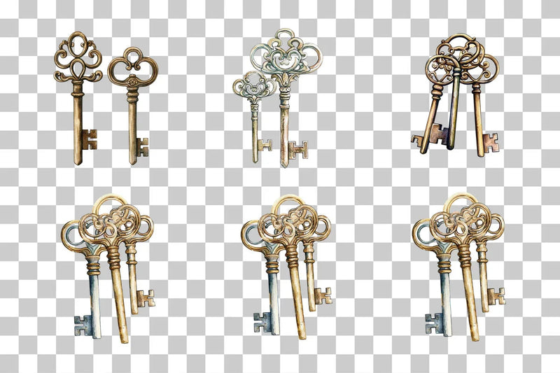 Vintage Ornate Keys Clipart Bundle - CraftNest - Digital Crafting and Art