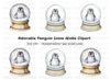 Penguin Snow Globe Duo Clipart Bundle