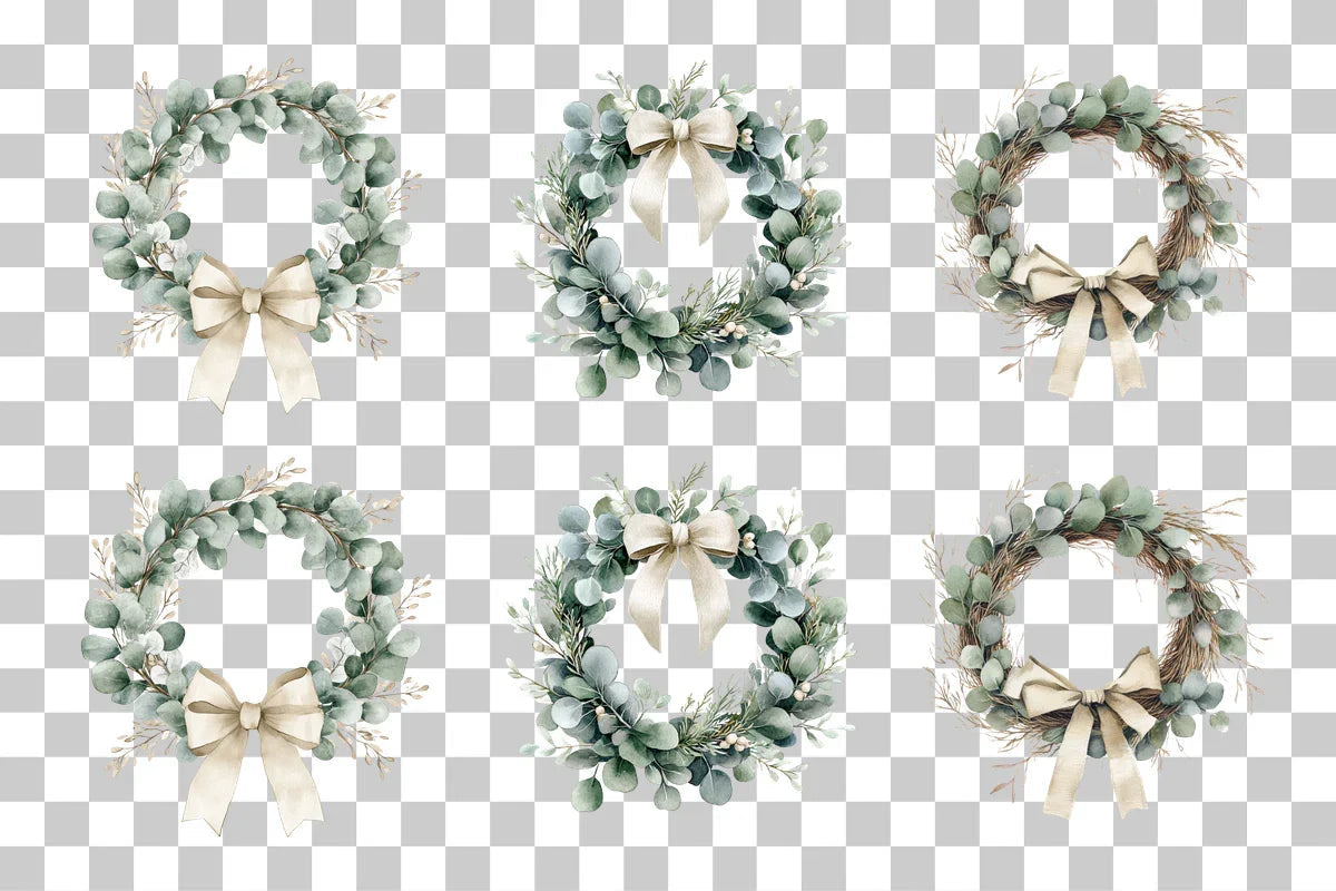 Wreath Holiday Clipart Bundle - CraftNest - Digital Crafting and Art