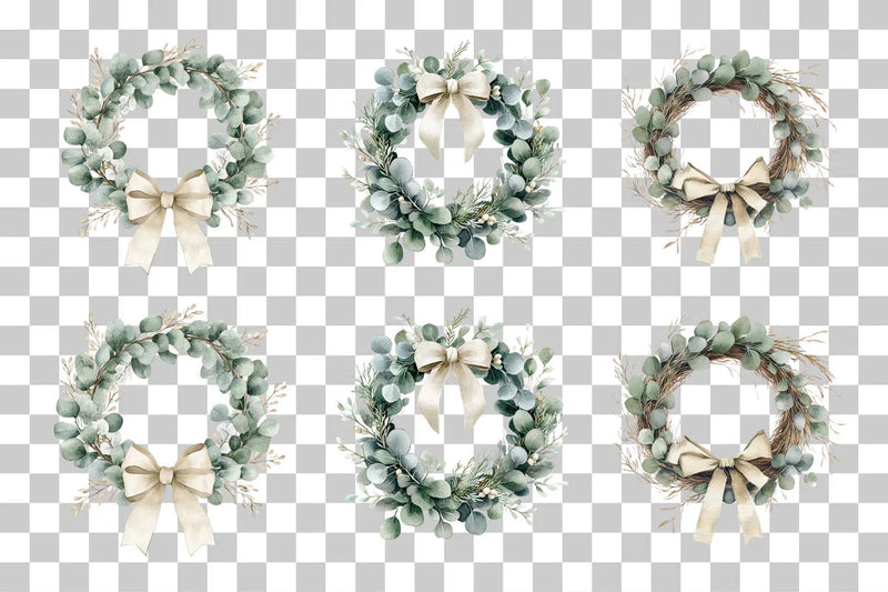 Wreath Holiday Clipart Bundle - CraftNest - Digital Crafting and Art