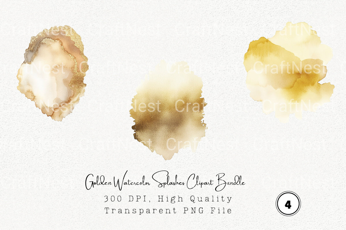 Golden Splashes Clipart Bundle