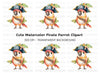Cute Pirate Parrot Clipart Bundle