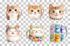 Colorful Cat Design Mug Wrap Bundle - CraftNest - Digital Crafting and Art