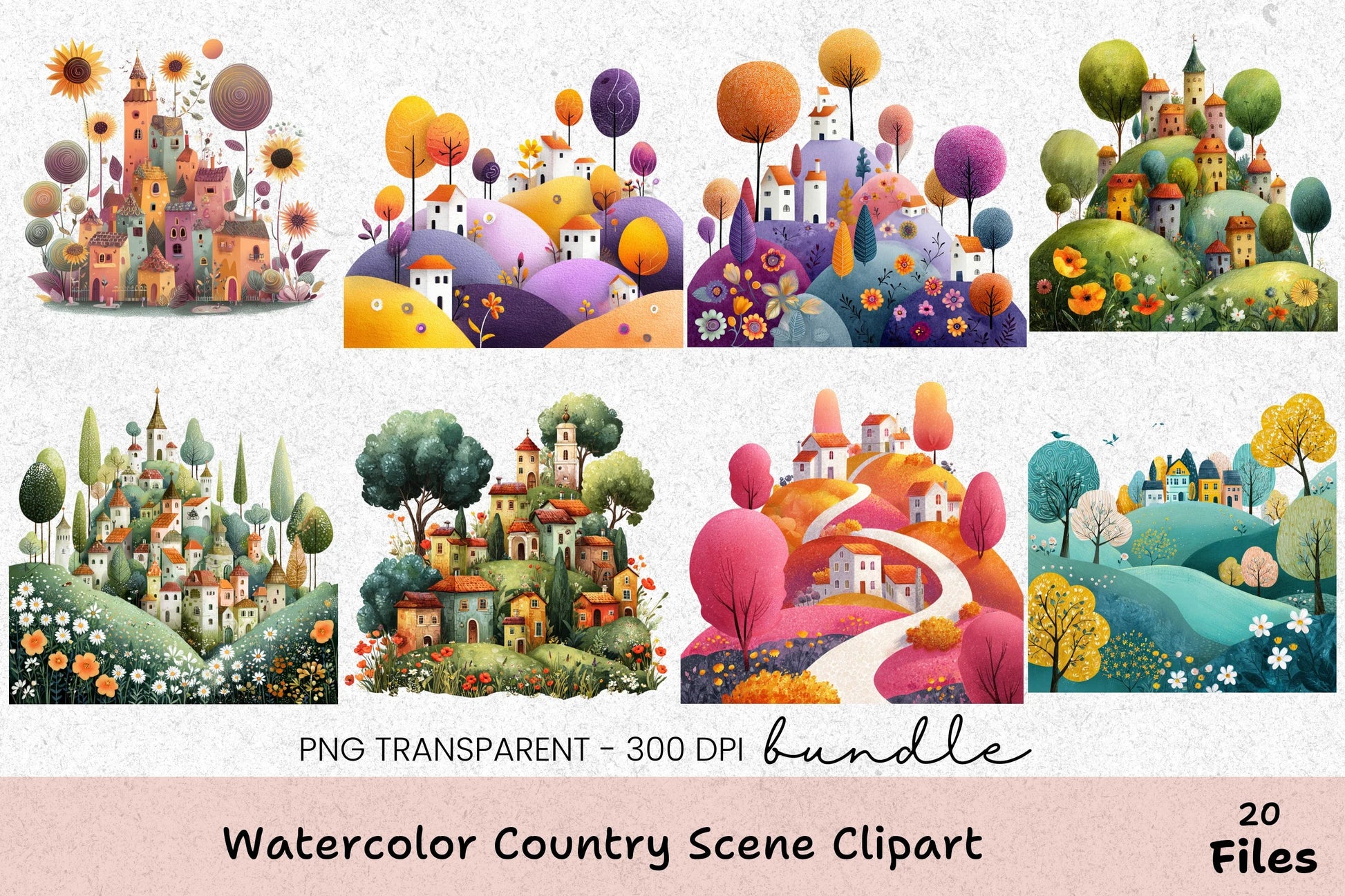 Country Scene Clipart Bundle - 396 Designs - CraftNest - Digital Crafting and Art