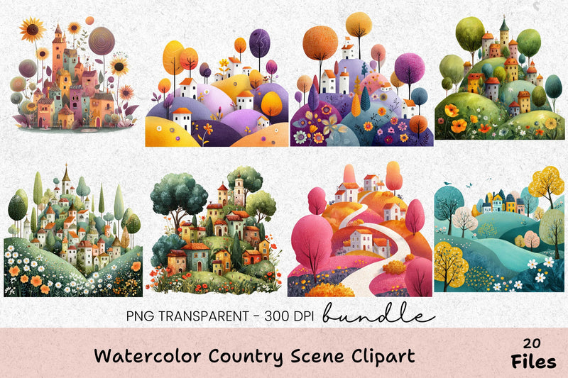 Country Scene Clipart Bundle - 396 Designs - CraftNest - Digital Crafting and Art