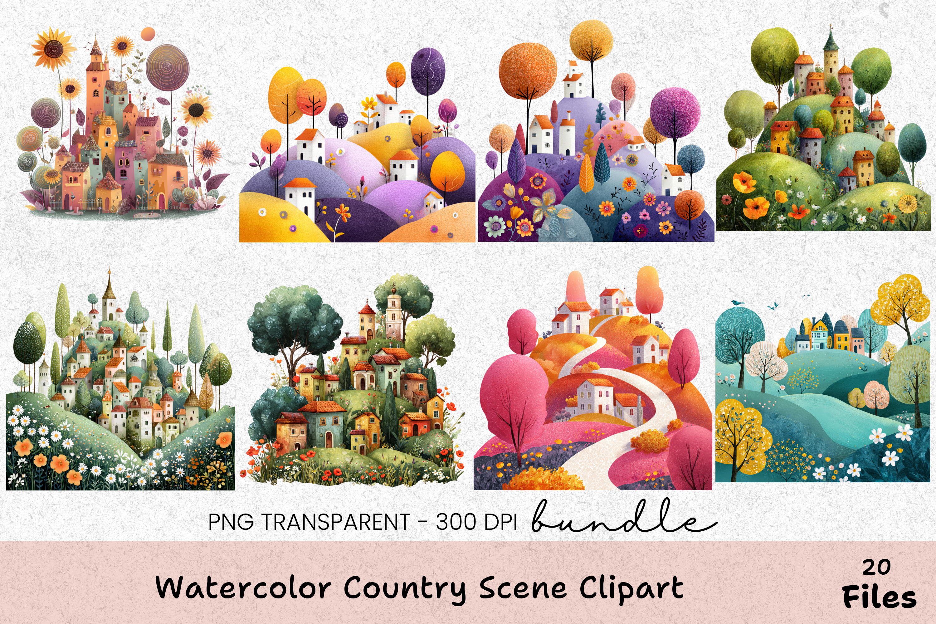 Country Scene Clipart Bundle - 396 Designs