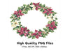 Poinsettia Wreaths Clipart Bundle