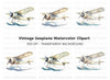 Vintage Seaplane Clipart Bundle