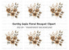 Elegant Brown Floral Arrangement Clipart Bundle