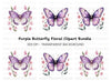 Purple Butterfly and Floral Clipart Bundle
