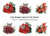 Cute Kitten and Red Roses Clipart Bundle