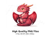 Charming Baby Red Dragon Clipart Bundle