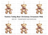 Festive Teddy Bear Ornament Clipart Bundle