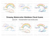 Dreamy Rainbows and Clouds Clipart Bundle
