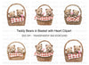 Teddy Bears in Basket Clipart Bundle