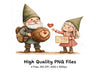 Cute Gnomes Valentine's Day Clipart Bundle