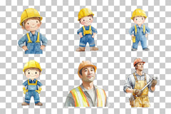 Builder Character Clipart Bundle - CraftNest - Digital Crafting and Art