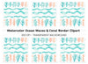 Coral Reef Pattern Clipart Bundle