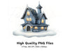 Whimsical Winter House Clipart Bundle