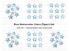 Sparkling Blue Star Gemstone Clipart Bundle